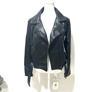 Black Biker Jacket, Size Medium NWT